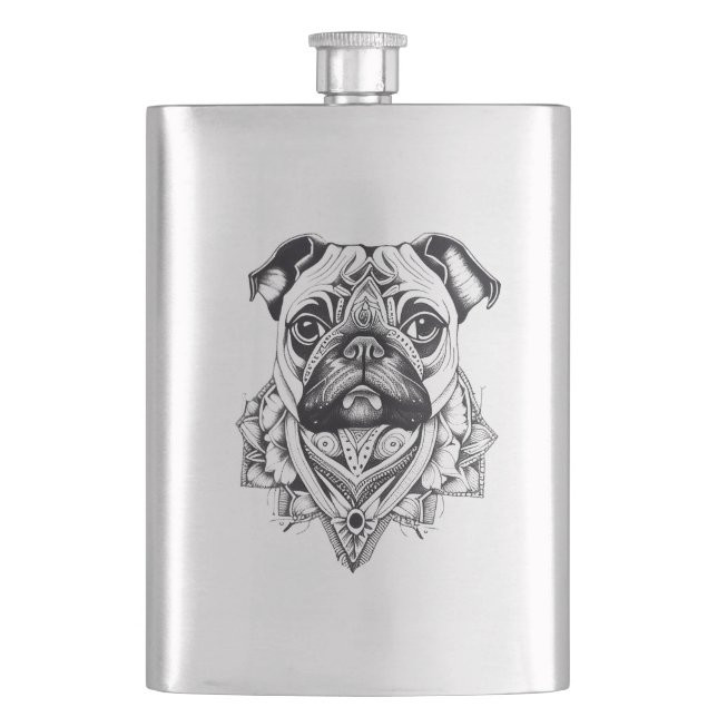 Cantil Pug Pet Animal Nature Illustração Arte Tatuagem (Frente)