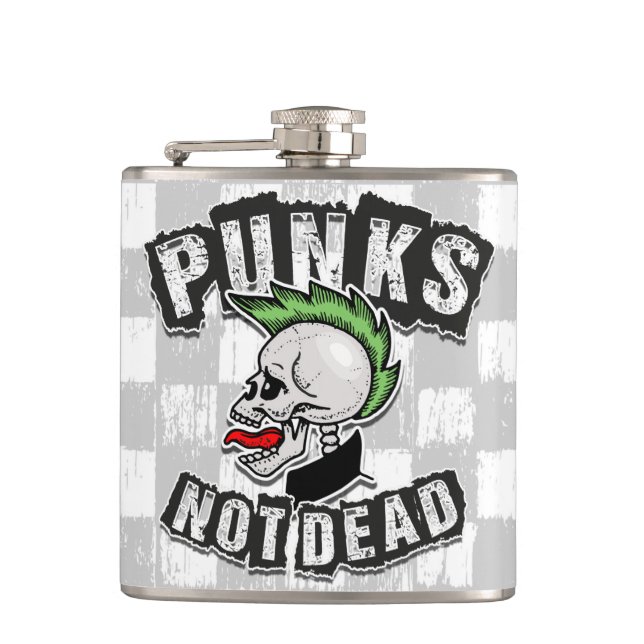 Cantil Punks Not Morto Skull Mohawk Punk Rock Rocker (Frente)
