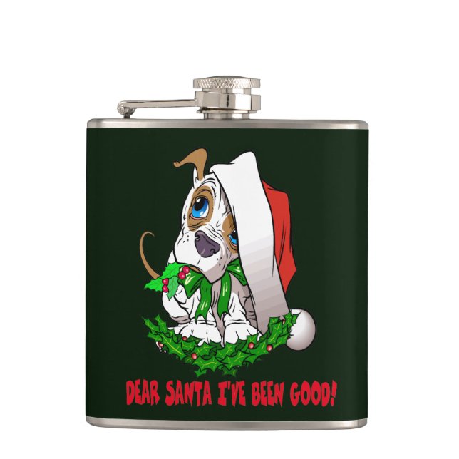 Cantil Puppy Flask Natal (Frente)
