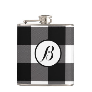 Cantil Quadrados Xadrez Preto e Branco Plaid de Búfalo