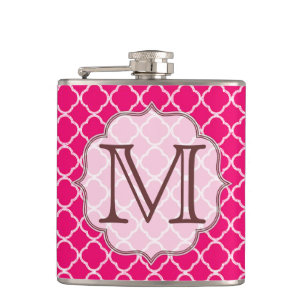 Cantil Quadrícula Rosa Quente Latti Monograma Whiskey