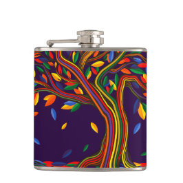 Cantil Queda de Cute Árvore Arco-Íris Purple Outono Ação 