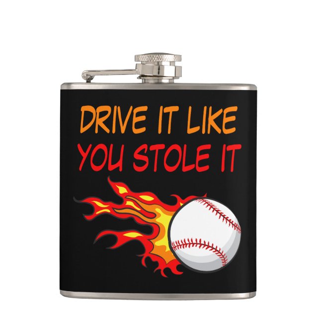 Cantil Queimando basebol em chamas com citação engraçada, (Frente)