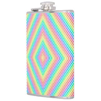 Cantil Rainbow-colored metal flask with a geometric 