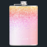 Cantil Rainbow Pastel Girly Glitter Metal Monograma Nome<br><div class="desc">Arco-Íris Pastel Faux Folha de Folha Metálica Glitter Esmagado Nome do Monograma de Metal e Frasco de Partido Inicial. Isto faz o doce e perfeito aniversário de 16 anos, casamento, chá de panela, aniversário, chá de fraldas ou festa de solteira presente para alguém que ama luxo de luxo e estilos...</div>