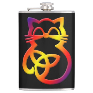 Cantil Rainbow Trinity Knot Celtic Cat Flask