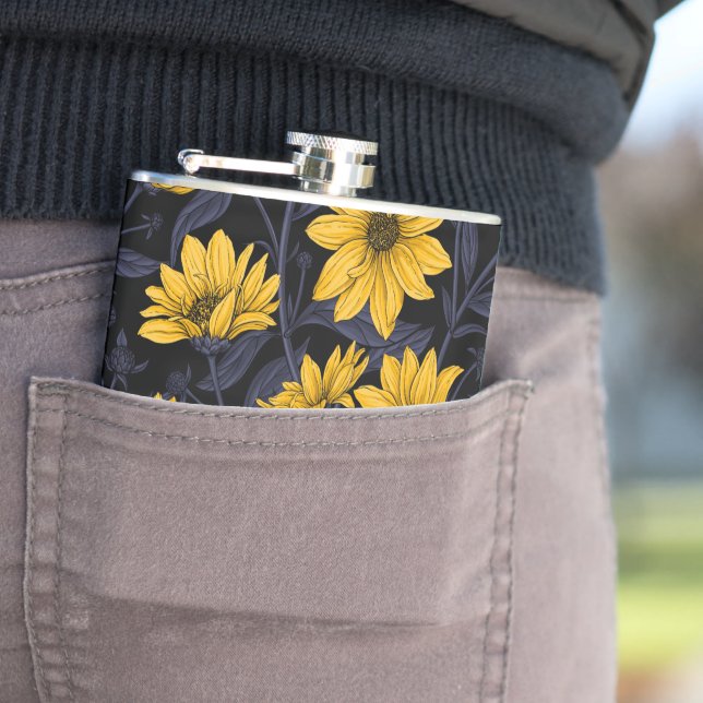 Cantil Raízes solares, girassol selvagem, amarelo e azul (In Situ)