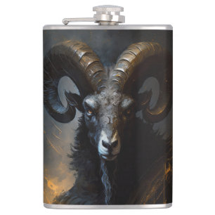 Cantil Ram Retrait Animal Nature Wildlife Dark Painting