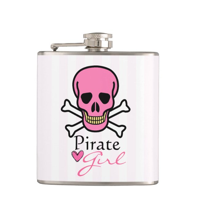 Cantil Rapariga Pirata Pink Skull Crossbones (Frente)