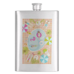 Cantil Raparigas Bikini e caras jogando piscina de nataçã