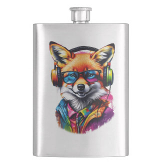 Cantil Raposa em fones de ouvido e óculos