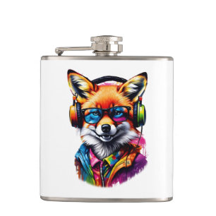 Cantil Raposa em fones de ouvido e óculos