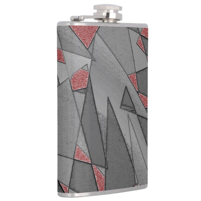 Cantil recortes irregulares triangulares sobre fundo verm (Direita)