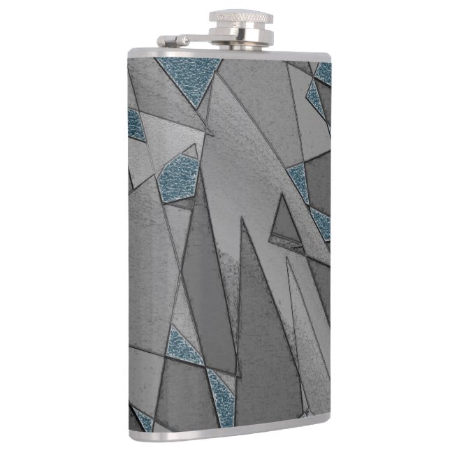 Cantil recortes triangulares de cinza com peças azuis esc (Direita)