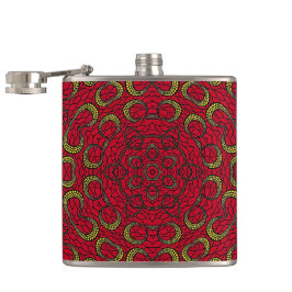 Cantil Red Boho Mandala Geométrico Rosette Retro Hippie