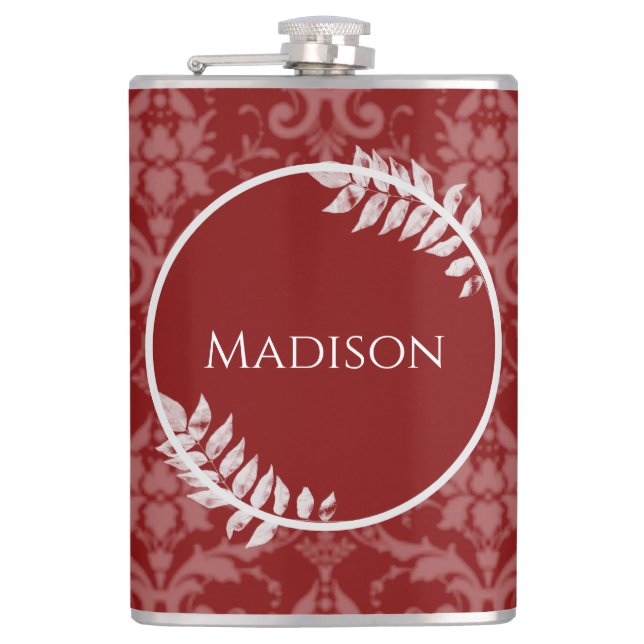 Cantil Red Elegant Damask Flask (Frente)