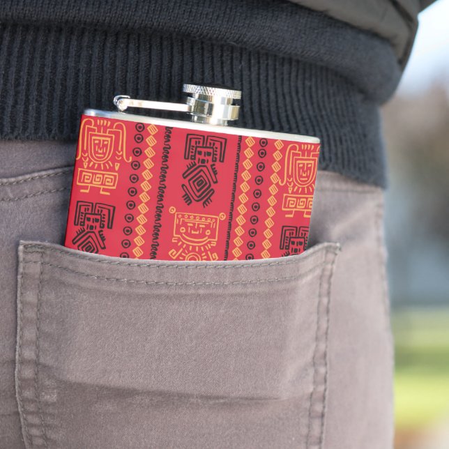 Cantil Red Native Patterno Étnico Tribe Boho Cultura (In loco)