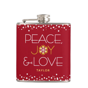 Cantil Red Peace Joy Love Christmas Modern Snowflake