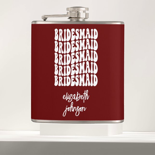 Cantil Red Retro Personalizado Bachelorette Bridesmaid (Criador carregado)