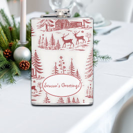 Cantil Reindeer de Ilustração Vintage e Casas de inverno