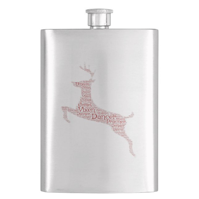 Cantil Reindeer Word Art Rudolph Blixem Comet Cupid (Frente)