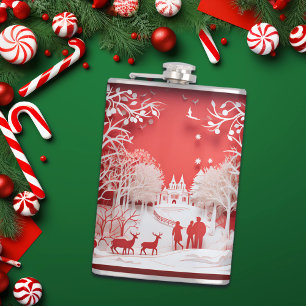 Cantil Reindeers 3D e Pessoas na aldeia