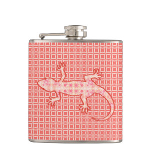 Cantil Relato Tribal Gecko - cor-de-rosa e creme