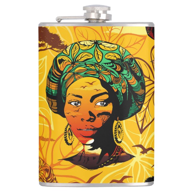 Cantil Retrato de Mulher Africana com Sunset (Frente)