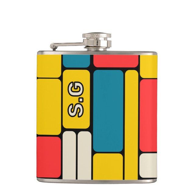 Cantil Retro 80s ousado geométrico moderno brilhante (Frente)