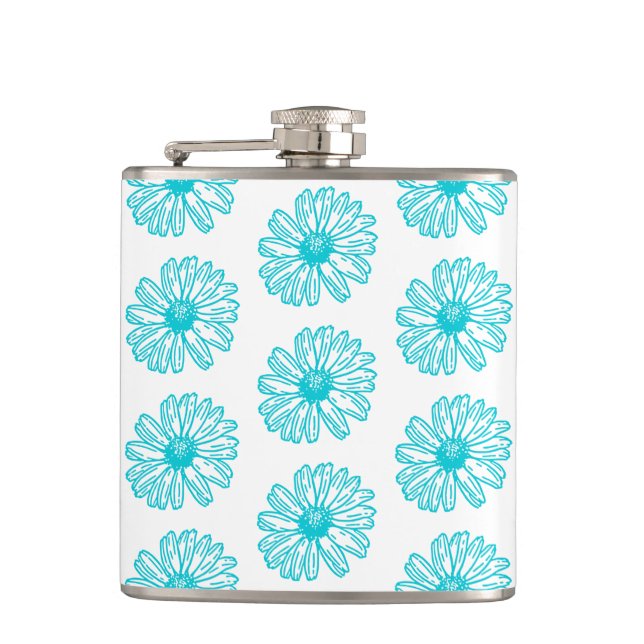 Cantil Robin Egg Blue Daisy Impressão, Hippie Flowers (Frente)