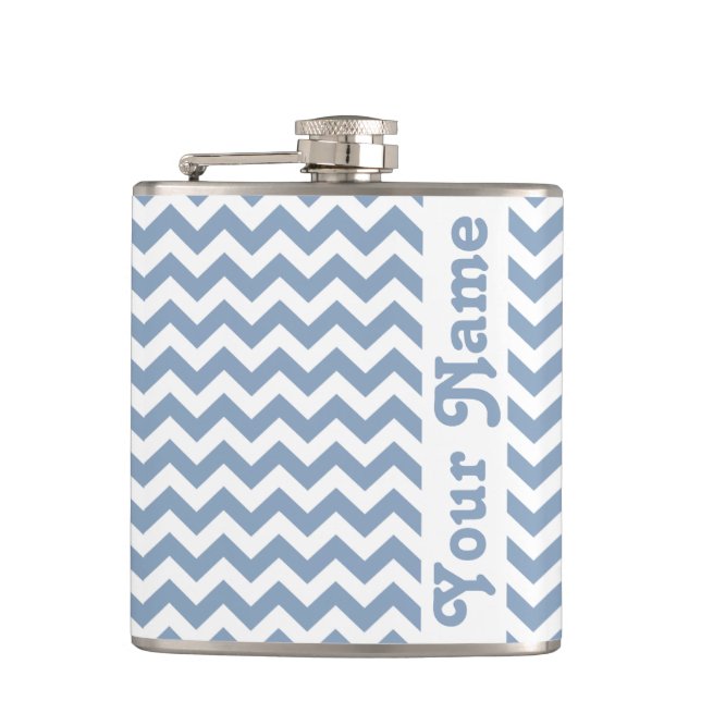 Cantil Rock Blue Safari Chevron com nome personalizável (Frente)