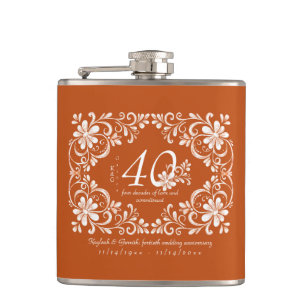 Cantil Romântico Burnt Orange 40 Aniversário de Casamento