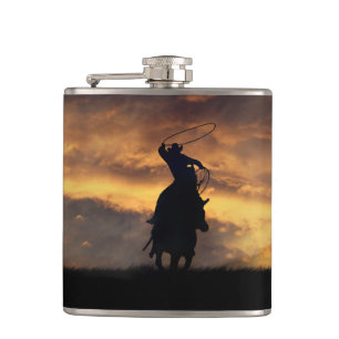Cantil Roping Cowboy Flask