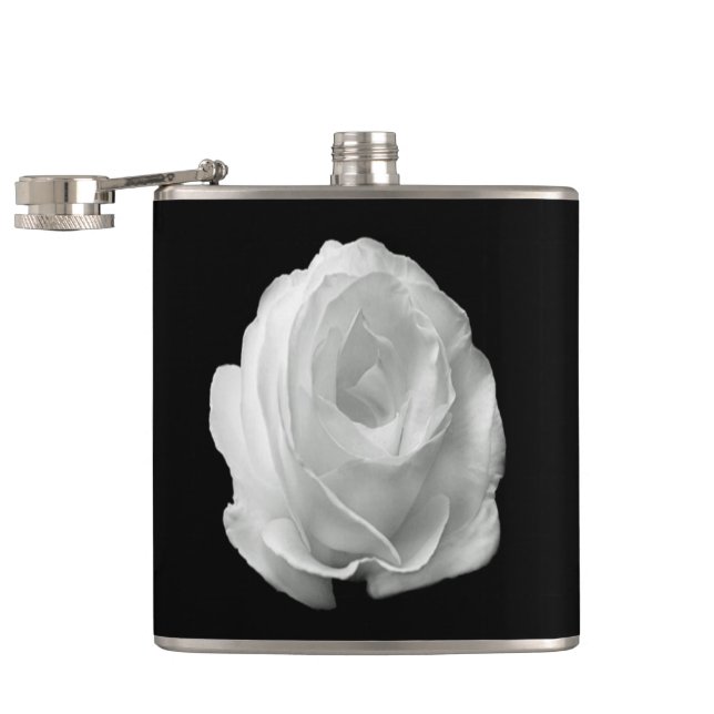 Cantil rosa branco sobre fundo preto (Aberto)