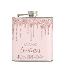 Cantil rosa de aniversário de 40 anos dourado brilho cor-