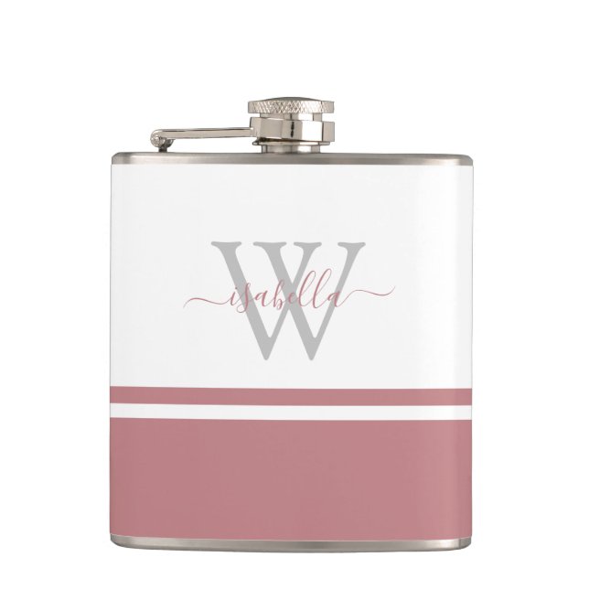 Cantil Rosa de Dusty de Script Moderno Monograma (Frente)