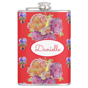 Cantil Rosa Red Floral Rosas Vintage Garden Mulheres Retr