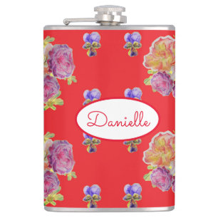 Cantil Rosa Red Floral Rosas Vintage Garden Mulheres Retr