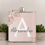 Cantil Rosa Rosa Cor-de-rosa-rosa Dourada com brilho e mo<br><div class="desc">Cor-de-rosa-rosa-rosa-rosa Dourada, Brilhante Brilhante e Balão de Monograma Elegante de Folha Metálica. Este Flask pode ser personalizado para incluir seu nome inicial e próprio. O Dourado Flask Rosa Rosa Rosa Rosa Rosa é perfeito para uma festa de 21ruas, 30, 40, 50, 60 anos, casamento, chá de panela ou festa de...</div>