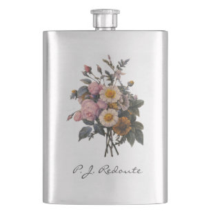 Cantil Rosa rosa P.J. Redoute e flores de margarida