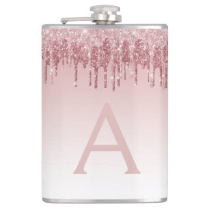 Cantil Rosa Rosa Rosa Rosa Dourada Brilhante e Monograma