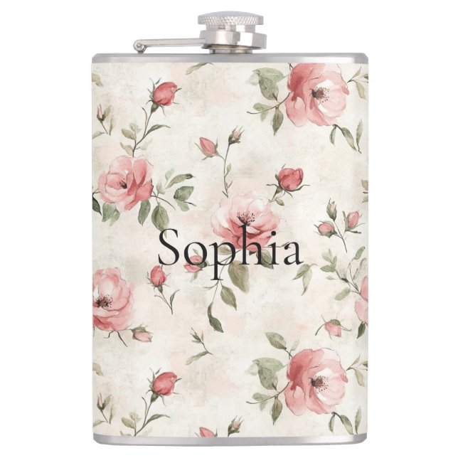 Cantil Rosas Cor-de-Rosa Floral (Frente)