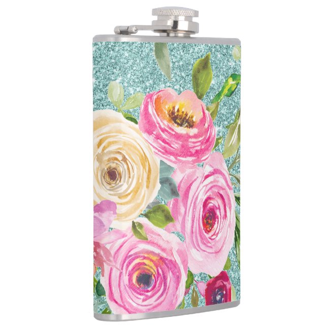 Cantil Rosas de aquarela rosa e creme (Direita)