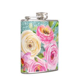 Cantil Rosas de aquarela rosa e creme