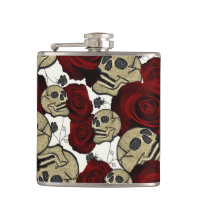 Rosas Vermelhas e Caveiras Floral Preto Gótico Bra