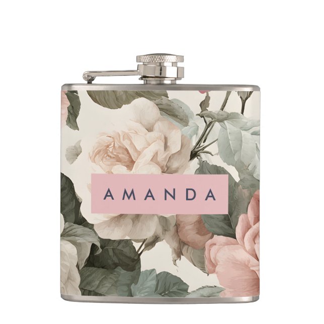 Cantil Rosas Victorianos Personalizados em Blush (Frente)