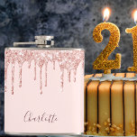 Cantil Rose gold glitter drips pink monogram<br><div class="desc">A light rose gold,  pink background with elegant faux rose gold glitter drips,  paint drip look. Personalize and add a name,  written in dark rose gold with a large modern hand lettered style script. Perfect as a birthday gift or for a bridal shower.</div>