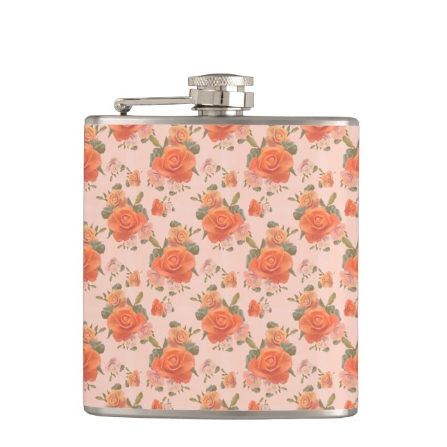 Cantil rose pink orange floral pattern wedding spring (Frente)