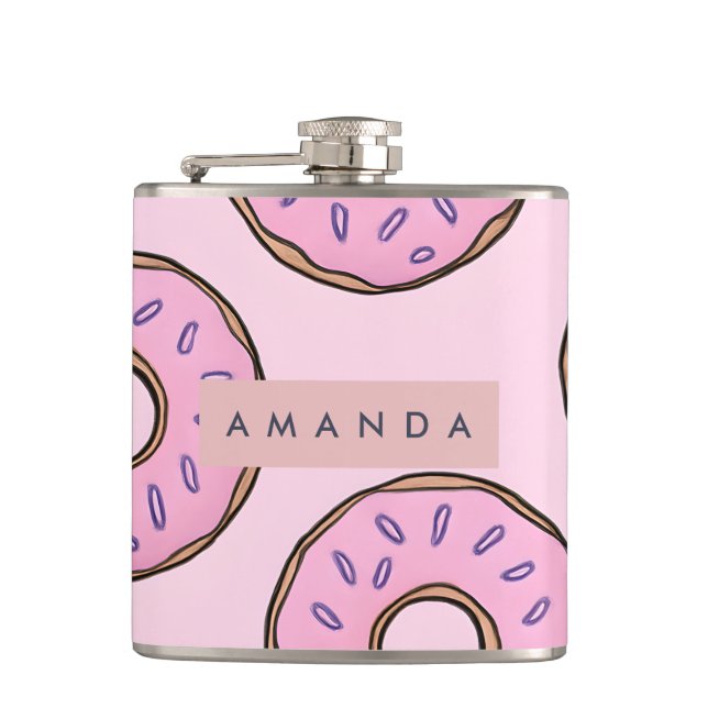 Cantil Rosquinha Rosa Pastel Divertida Personalizada (Frente)
