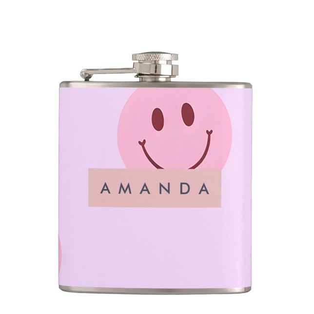 Cantil Rosto Sorridente Rosa e Lavanda Pastel Personaliza (Frente)